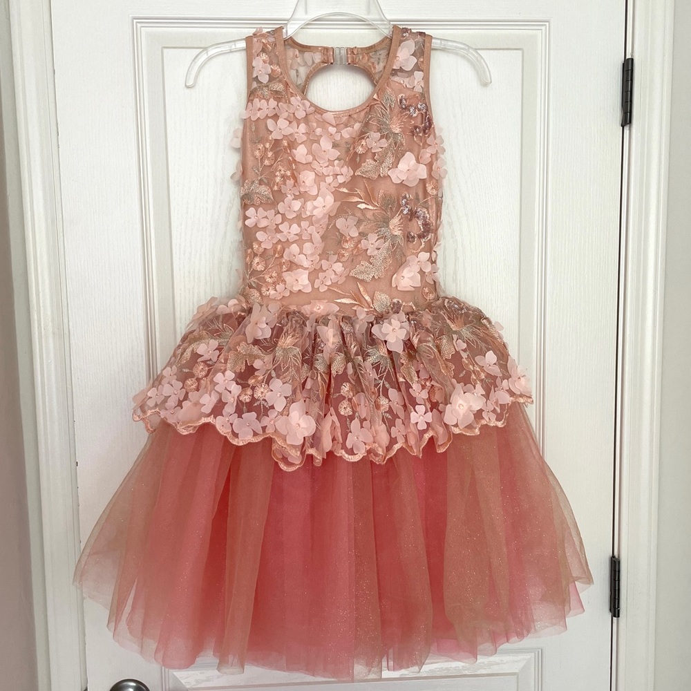 Curtain Call Dance Costume Leotard Embellished Flower Ballerina Fairy Princess